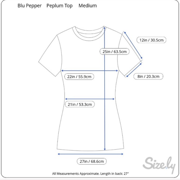 Blu Pepper Women’s Light Blue Button Back Peplum Top - Picture 15 of 16